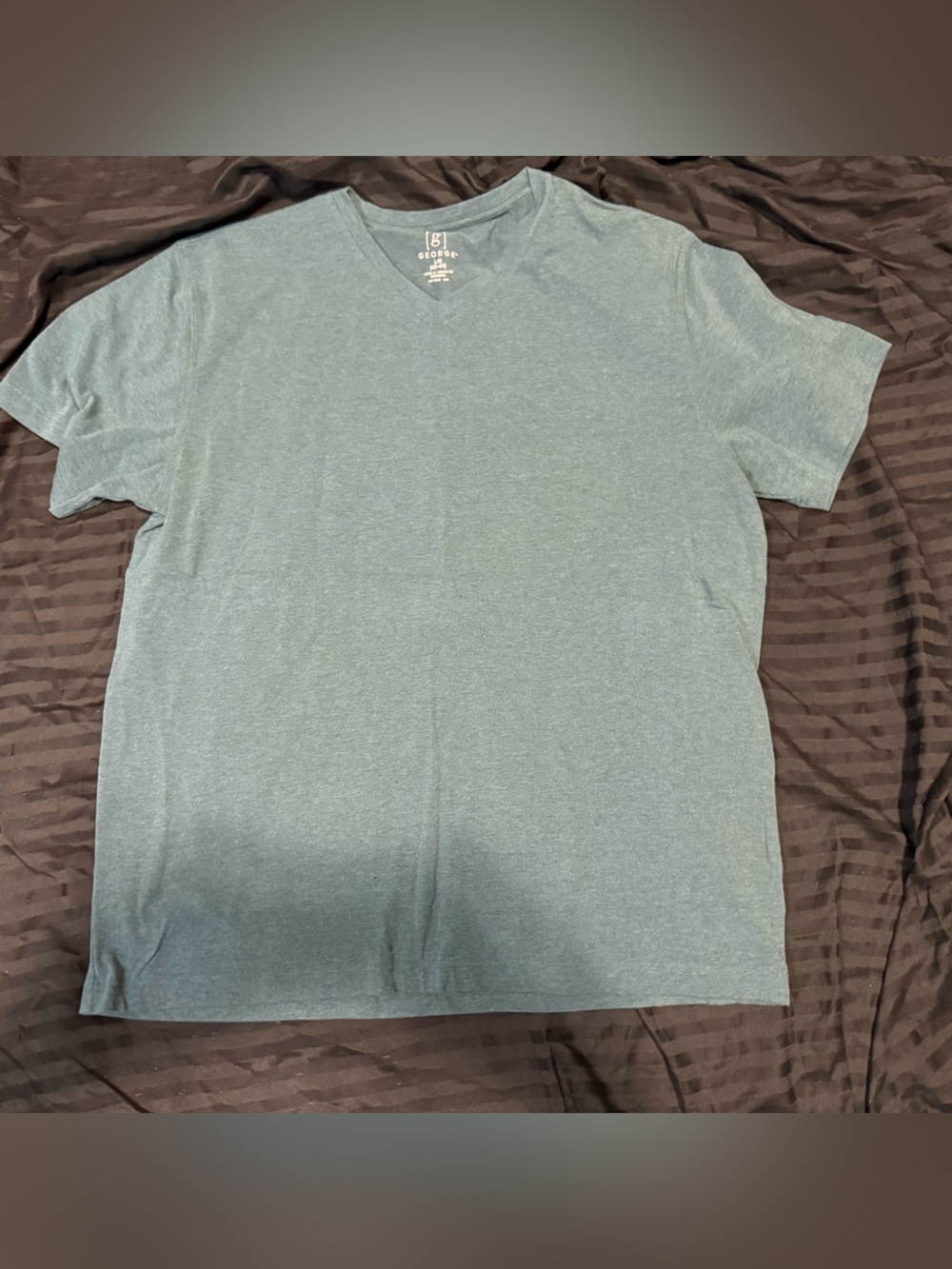 George Heathered Teal Short Sleeve Crewneck T-Shirt - Men